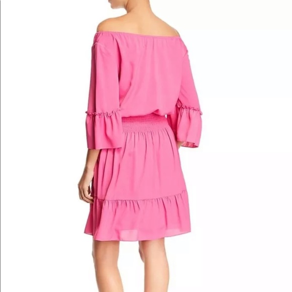 Bloomingdales Le Gali Hot Pink Off shoulder dress - Picture 2 of 4